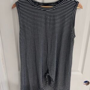 Peyton Jensen Navy & White Striped Tie-Front Tunic (XL)